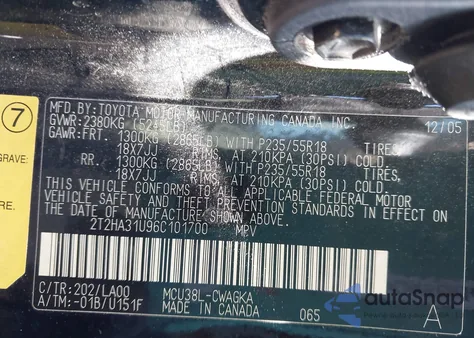 2006 Lexus Rx 330 z USA, uszkodzony, nr VIN 2T2HA31U96C101700